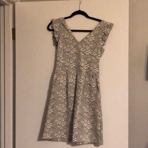 Anthropologie Floral Dress with Ruffle Sleeve